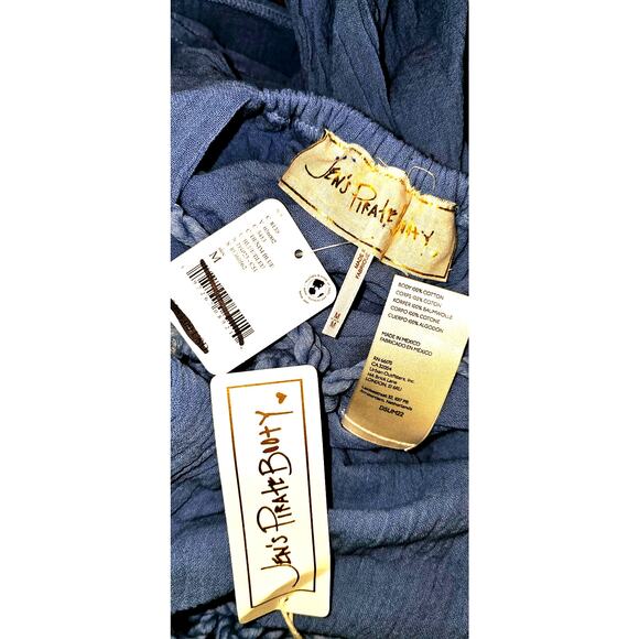 New Free People Jen's Pirate Booty Paraguay Button Maxi Gown $252 MEDIUM Blue - Picture 5 of 5